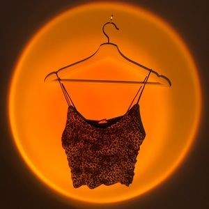 Leopard print ruched cami